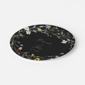 ワイルド数々のカラーフローラブラック結婚ズケーキ ペーパープレート (アングル)