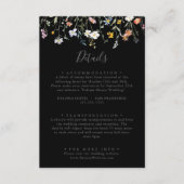 ワイルド数々のカラーフローラブラック結婚ズ詳細 エンクロージャーカード (正面)