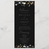 ワイルド数々のカラーフローラブラック結婚式 プログラム (正面)