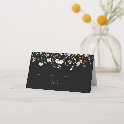 ワイルド数々のカラーフローラブ結婚ラック座席表 プレイスカード (正面)