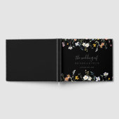 ワイルド数々のカラーフローラブ結婚ラック ゲストブック (全面)