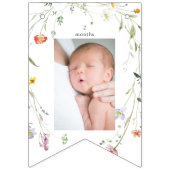 ワイルド数々のカラーフローラ最初の誕生日 バンティングフラッグ (第2の旗)