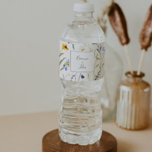 ワイルド数々のカラーフローラ結婚のウォーターボトルラベル ペットボトルラベル