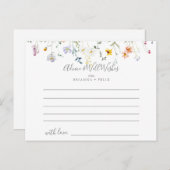 ワイルド数々のカラーフローラ結婚アドバイスカード ポストカード (正面/裏面)