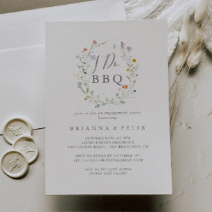 ワイルド数々のカラーフローラI do BBQ婚約パーティ 招待状