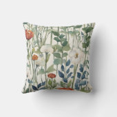 ワイルド春の花ウォーターカラーアート クッション (裏面)