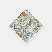 ワイルド春の花ウォーターカラーアート スタンダードカクテルナプキン (角)