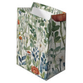 ワイルド春の花ウォーターカラーアート ミディアムペーパーバッグ (裏面アングル)