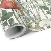 ワイルド春の花ウォーターカラーアート ラッピングペーパー (ロールコーナー)