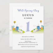 ワイルド春デイ1st誕生日 招待状 (正面/裏面)