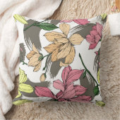 ワイルド春フローラマグノリア芸術的ピ絵を描ック クッション (ブランケット)