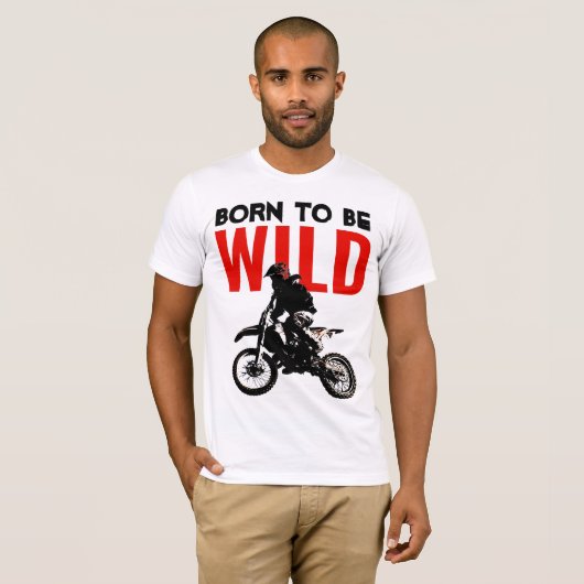 ワイルド生まれモトクロスオートバイのスポーツポップ・アートのアート Tシャツ (正面フル)