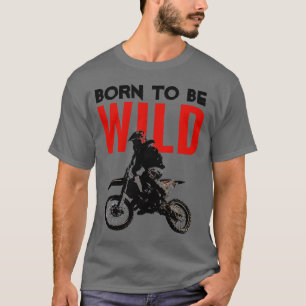 ワイルド生まれモトクロスオートバイのスポーツポップ・アートのアート Tシャツ