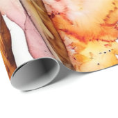 ワイルド疑問に思ウォーターカラーコラージュ ラッピングペーパー (ロールコーナー)