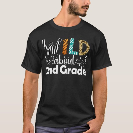 ワイルド約2年生2年生おもしろい学校 Tシャツ (正面)