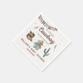 ワイルド素朴ウエストカウボーイベビーシャワー紙プレート スタンダードカクテルナプキン (角)