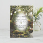 ワイルド素朴ウッドランド結婚の緑 招待状 (スタンド正面)