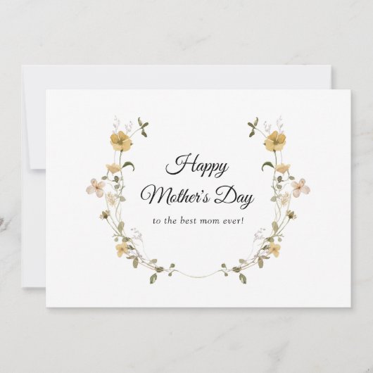 ワイルド素朴フラハッピーマザーデイカード シーズンカード (正面)