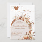 ワイルド素朴フラワーボホ秋ブライダルシャワー 招待状 (正面)