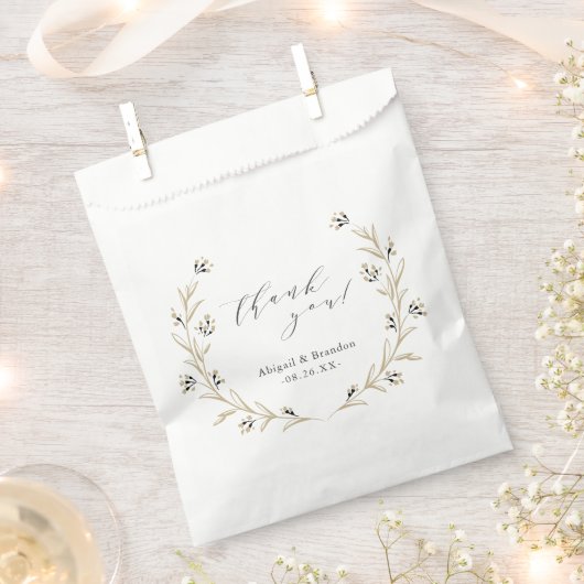 ワイルド素朴フローラカントリーウェディング感謝していユー フェイバーバッグ (クリップ留めされた状態)