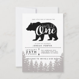 ワイルド素朴ワン |誕生日パーティー招待状 招待状