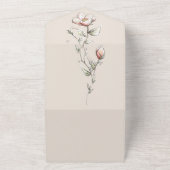 ワイルド結婚バラの一挙式招待 オールインワン招待状 (外側)