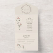 ワイルド結婚バラの一挙式招待 オールインワン招待状 (内側)