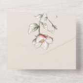 ワイルド結婚バラの一挙式招待 オールインワン招待状 (裏面)