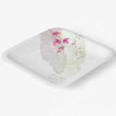 ワイルド結婚フラワーの水絵を描色Str Fsia ID954 ペーパープレート (傾斜あり)