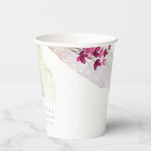 ワイルド結婚フラワーの水絵を描色Str Fsia ID954 紙コップ (右)