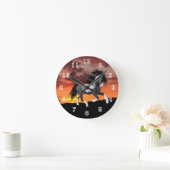 ワイルド絵を描ウマウォールクロック ラウンド壁時計 (ホーム)