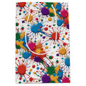 ワイルド絵を描（ばちゃばちゃ）跳ねる ミディアムペーパーバッグ (正面)