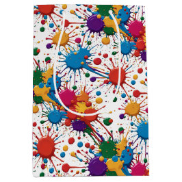 ワイルド絵を描（ばちゃばちゃ）跳ねる ミディアムペーパーバッグ