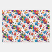 ワイルド絵を描（ばちゃばちゃ）跳ねる ラッピングペーパーシート (正面3)