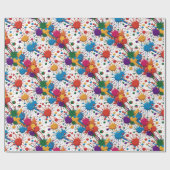 ワイルド絵を描（ばちゃばちゃ）跳ねる ラッピングペーパー (フラット)