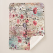 ワイルド美しい織ファッションドり:ワイルドフラワー シェルパブランケット (正面)