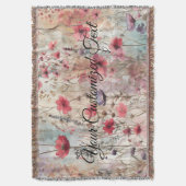 ワイルド美しい織ファッションドり:ワイルドフラワー スローブランケット (正面縦)