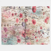 ワイルド美しい織ファッションドり:ワイルドフラワー フリースブランケット (正面(横))