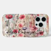 ワイルド美しい織ファッションドり：ワイルドフラワー Case-Mate iPhoneケース (裏面 (横))