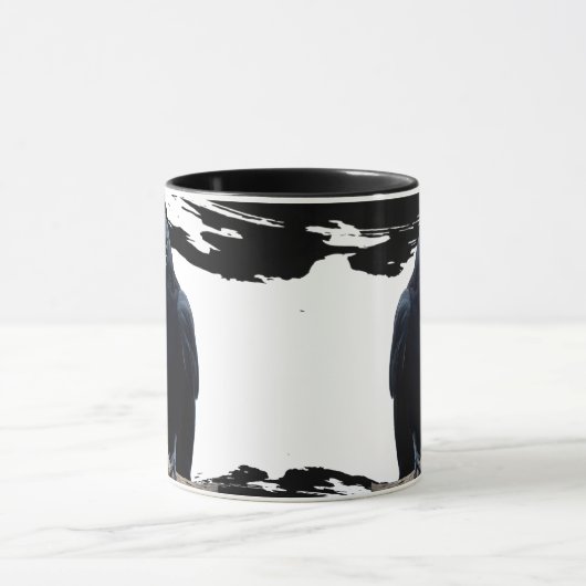 ワイルド自然カラス風コーヒーマグ マグカップ (中央)