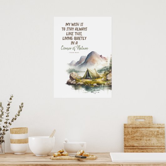 ワイルド自然リビングインスパイアキャンピング引用文ポスター ポスター (キッチン)
