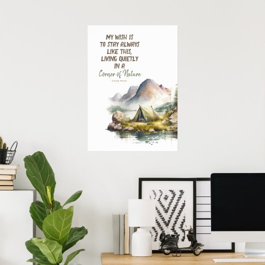 ワイルド自然リビングインスパイアキャンピング引用文ポスター ポスター (ホームオフィス)