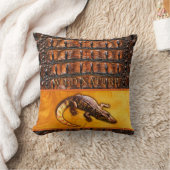 ワイルド自然- CROCODILE-DILE-DILEデザイン クッション (ブランケット)