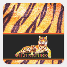 ワイルド自然- TIGERデザインコレクション スクエアシール