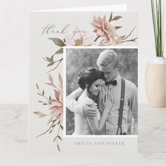 ワイルド花模様サンキューカード サンキューカード (正面)