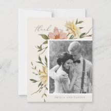 ワイルド花模様サンキューカード