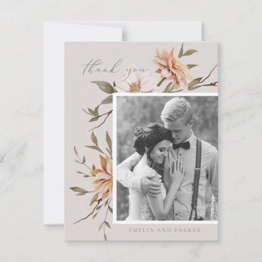 ワイルド花模様サンキューカード サンキューカード (正面)