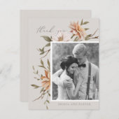 ワイルド花模様サンキューカード サンキューカード (正面/裏面)