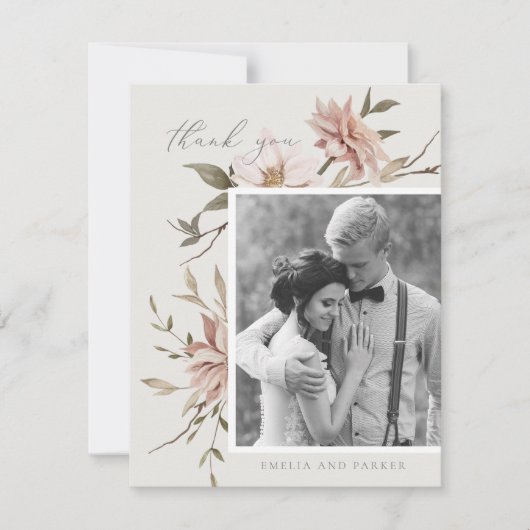 ワイルド花模様サンキューカード サンキューカード (正面)