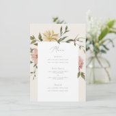 ワイルド花模様メニューカード メニュー (スタンド正面)